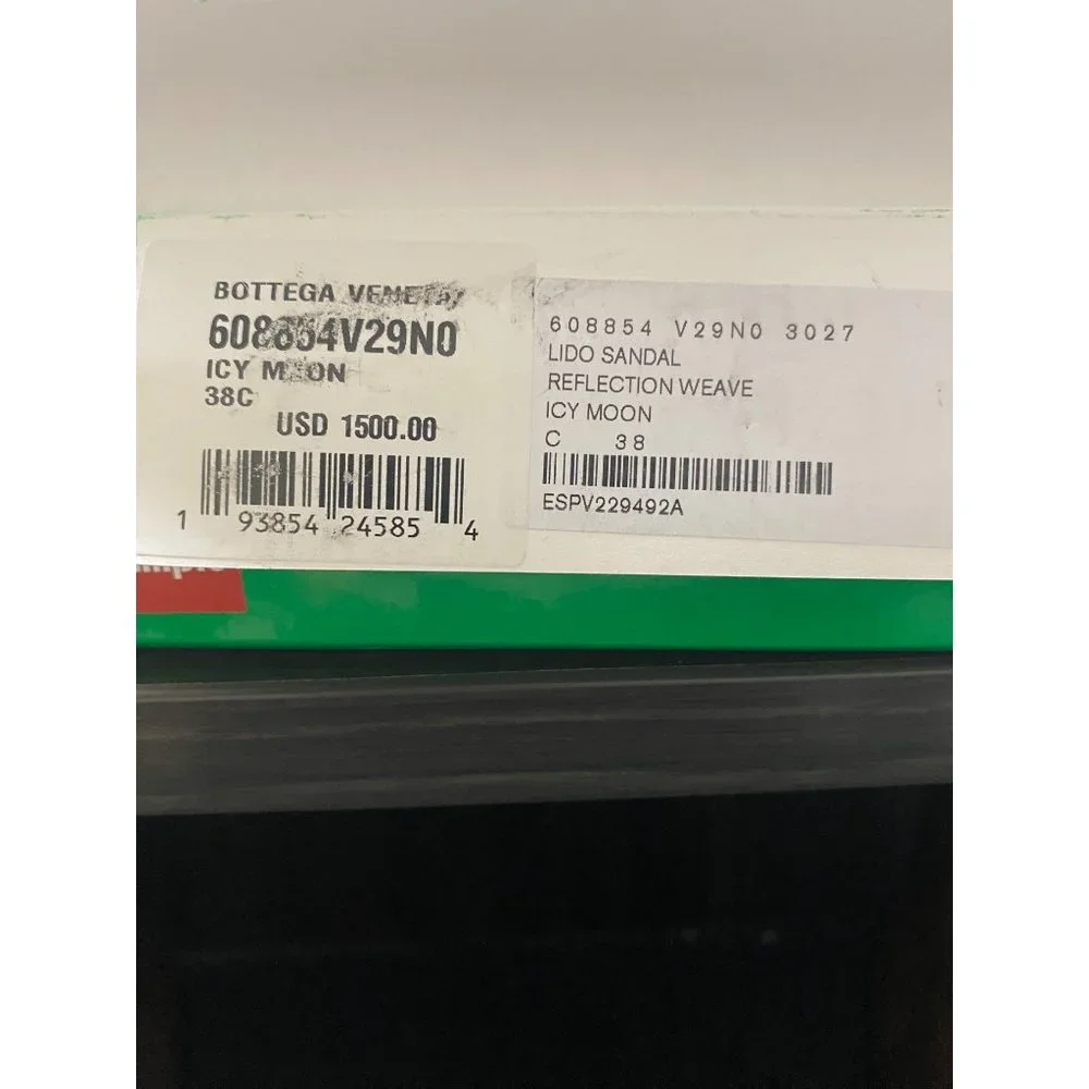 BOTTEGA VENETA LIDO HIGH HEEL SANDALS ICY MOON BLUE SIZE 38C EU NEW WITH DEFECTS - Picture 8 of 8